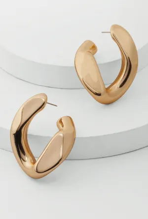 Abstract Chunky Chain Hoop Earrings