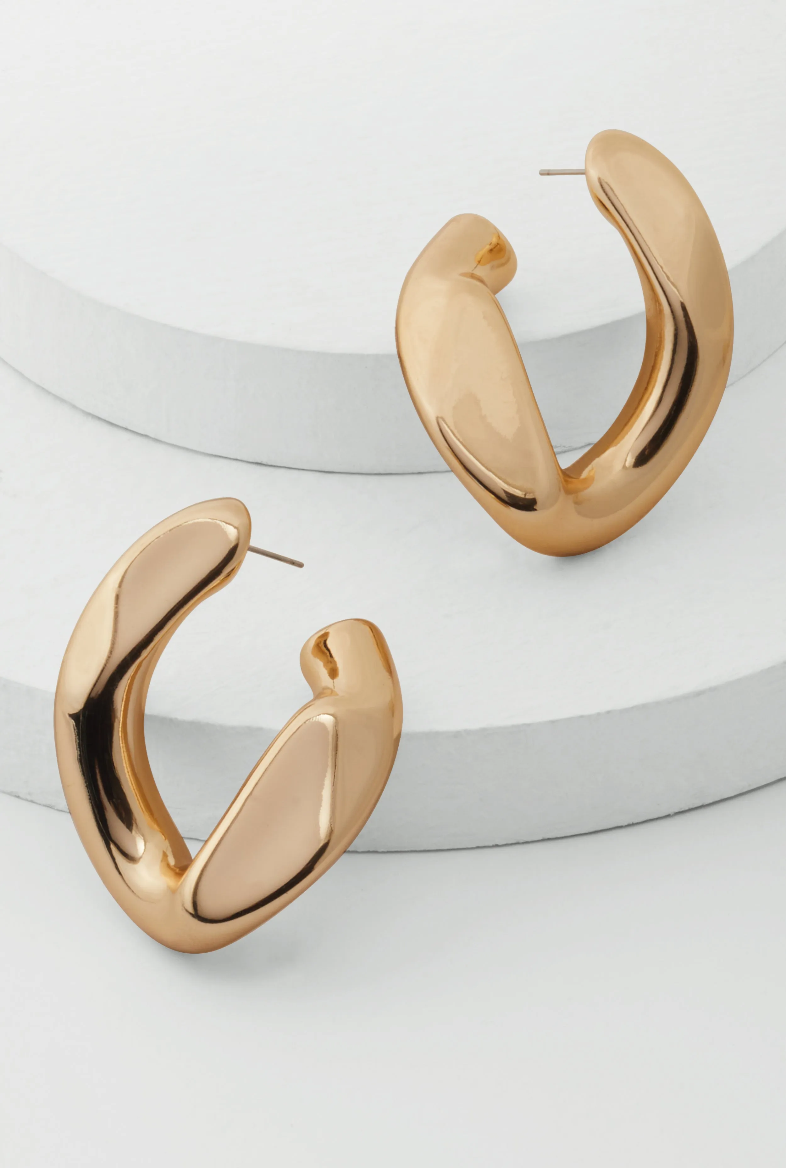Abstract Chunky Chain Hoop Earrings