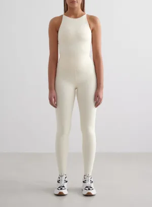 Almond White Sense Tights & Halter Bralette Set