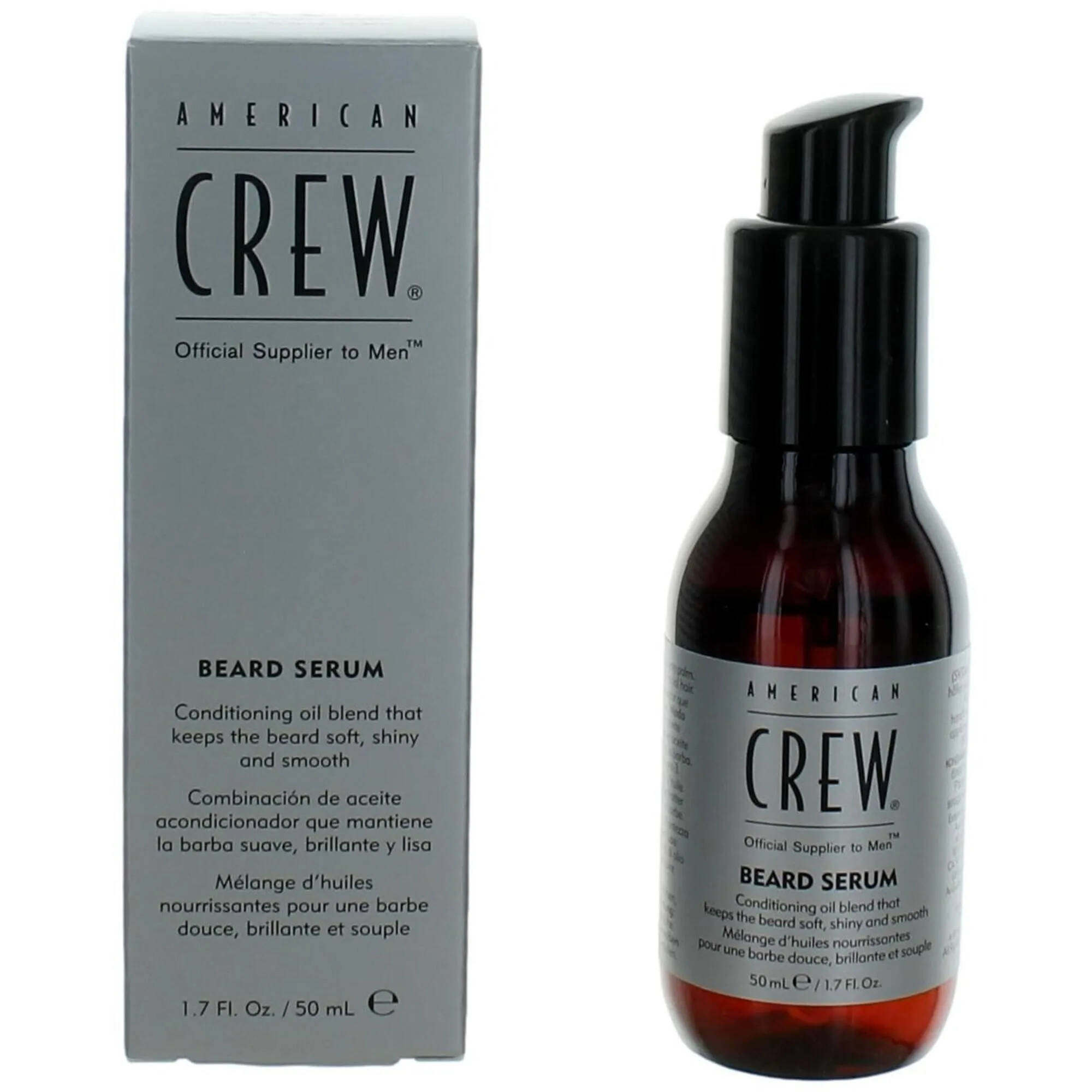 American Crew Men's Beard Serum - Moisture-Rich Oil Based Formula Unscented, 1.7oz