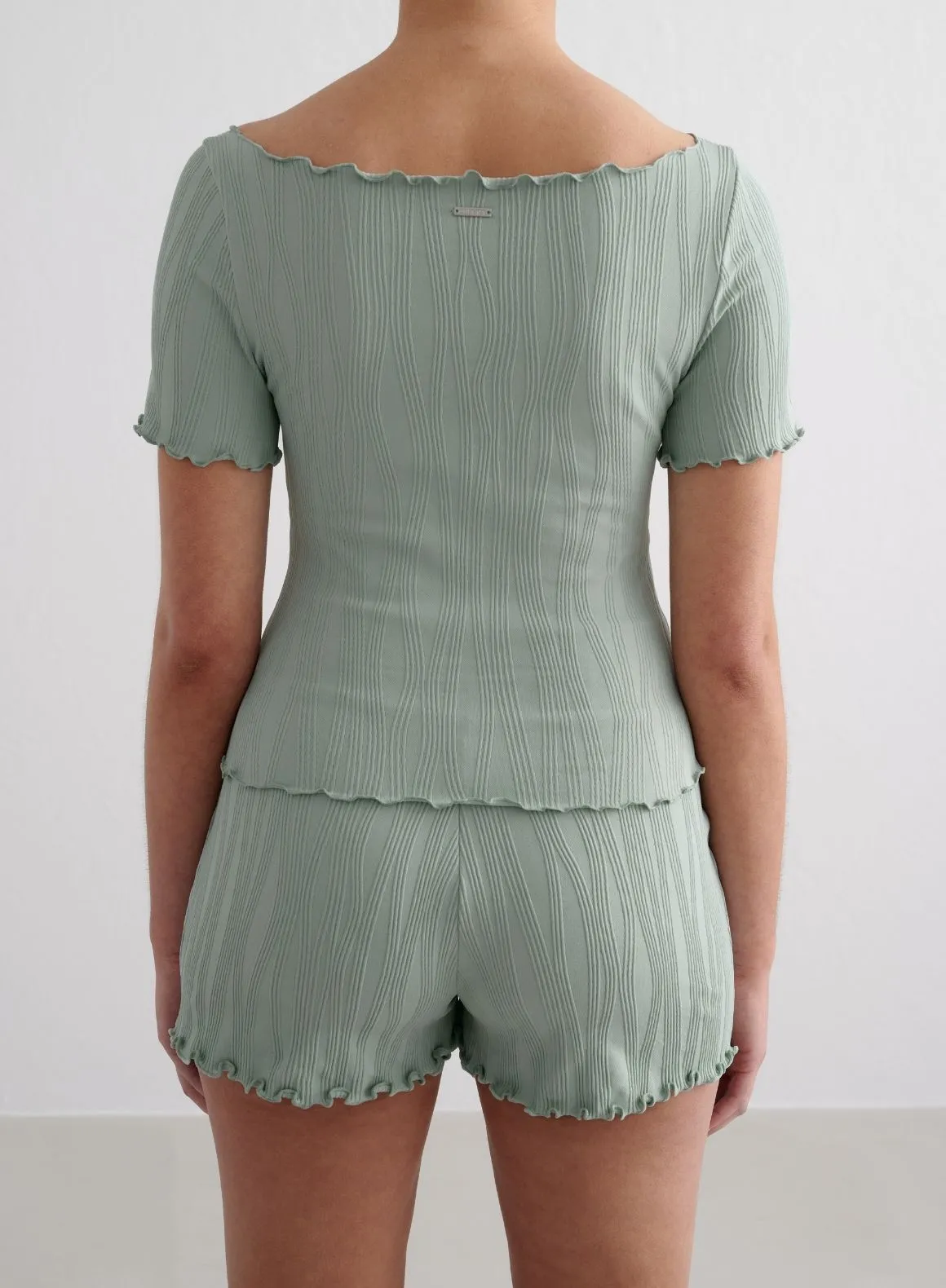 Aqua Tulip Short Sleeve Top