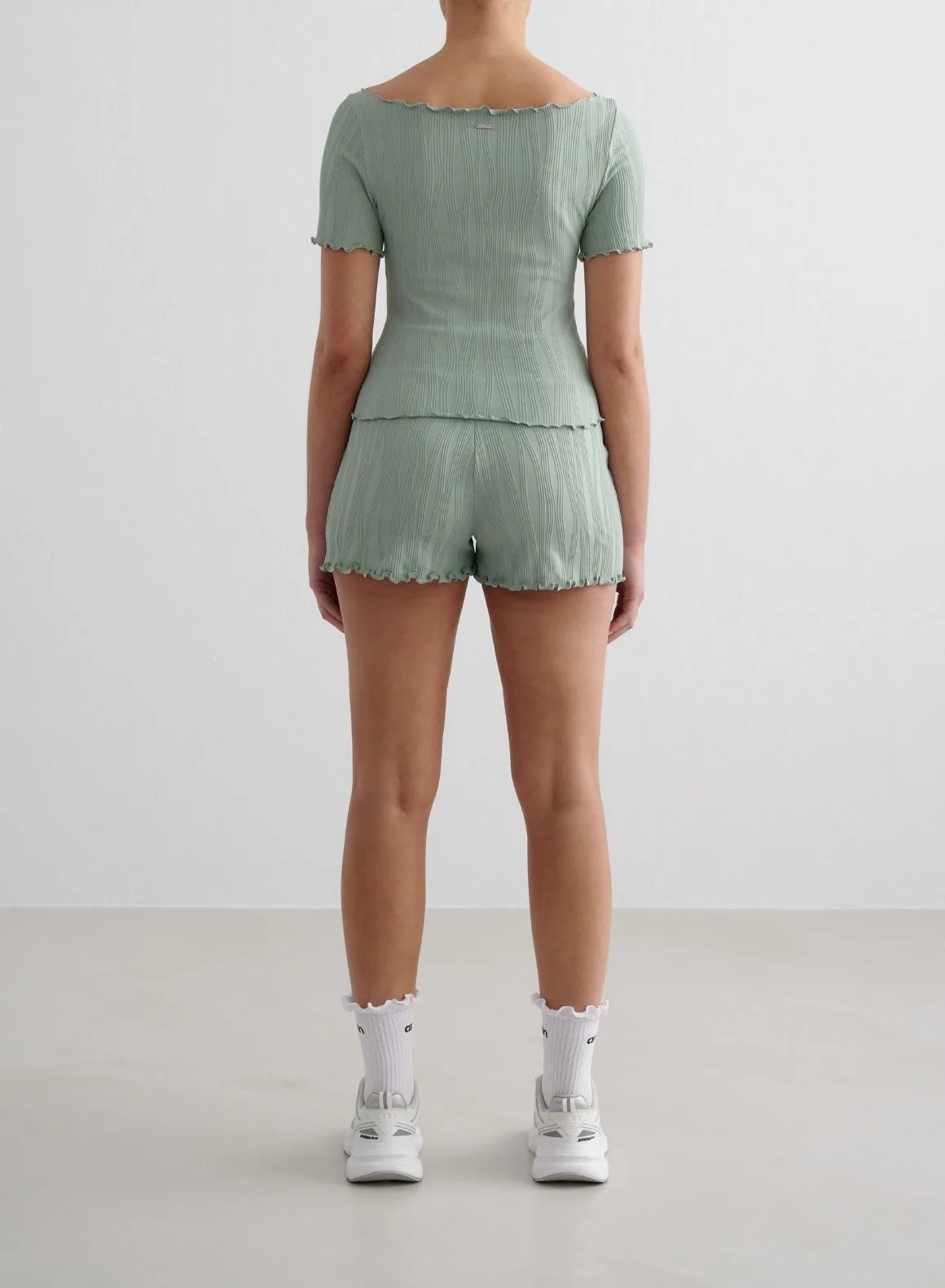 Aqua Tulip Short Sleeve Top