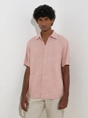 Ascot Dusty Pink Floral Relaxed-Fit Shirt