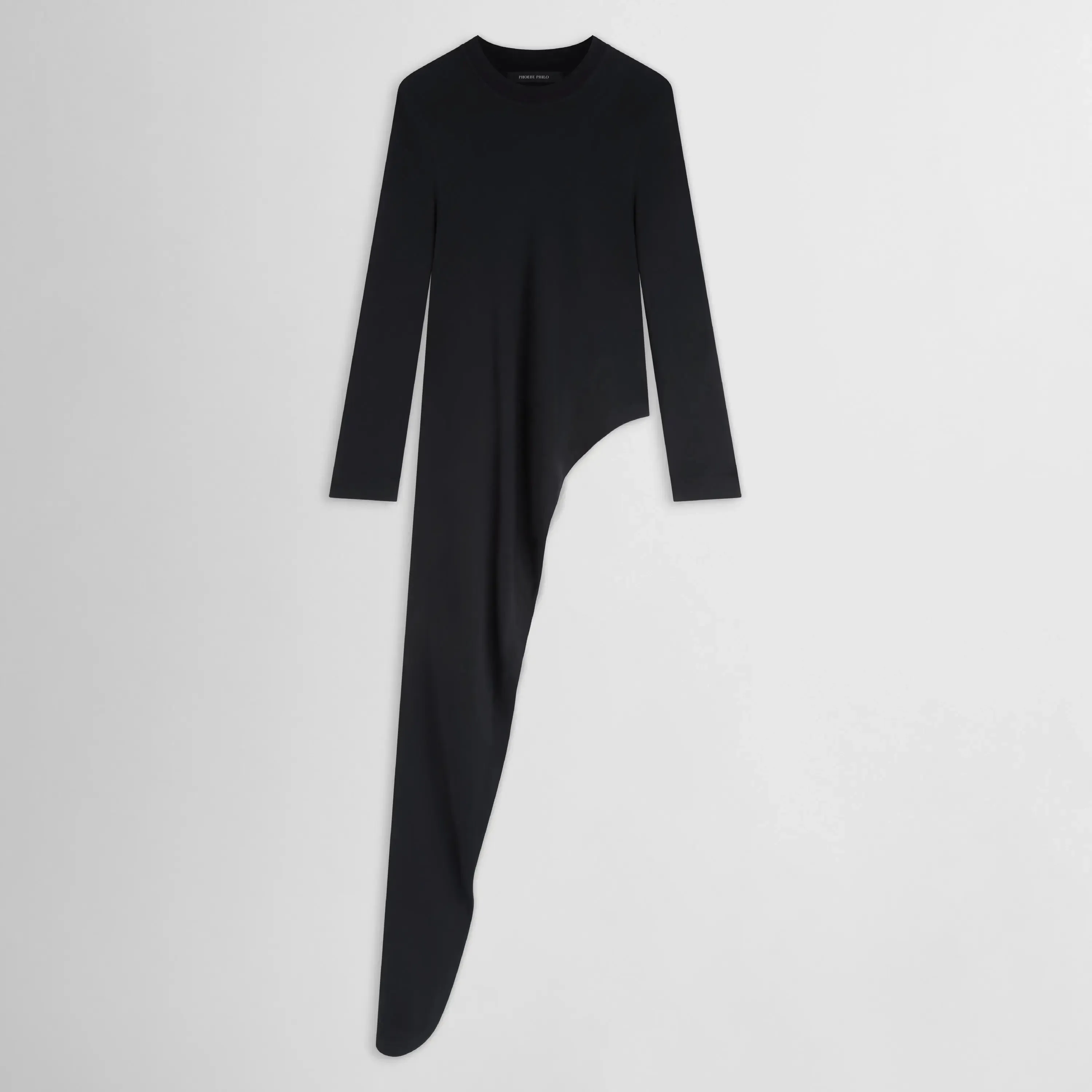 ASYMMETRIC T-SHIRT TOP | black jersey