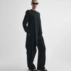 ASYMMETRIC T-SHIRT TOP | black jersey