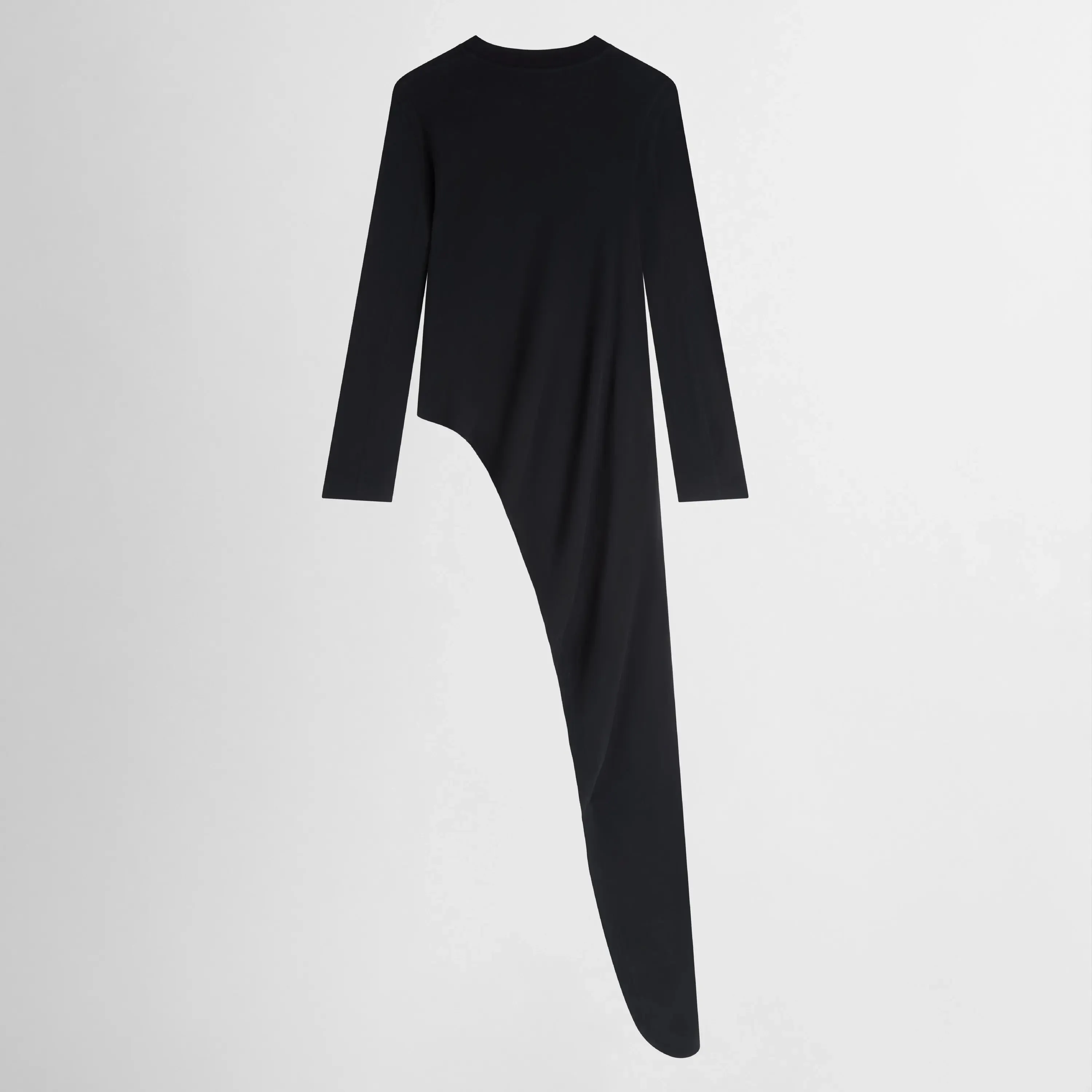 ASYMMETRIC T-SHIRT TOP | black jersey
