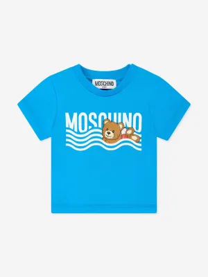 Baby Boys Teddy Bear Logo T-Shirt in Blue