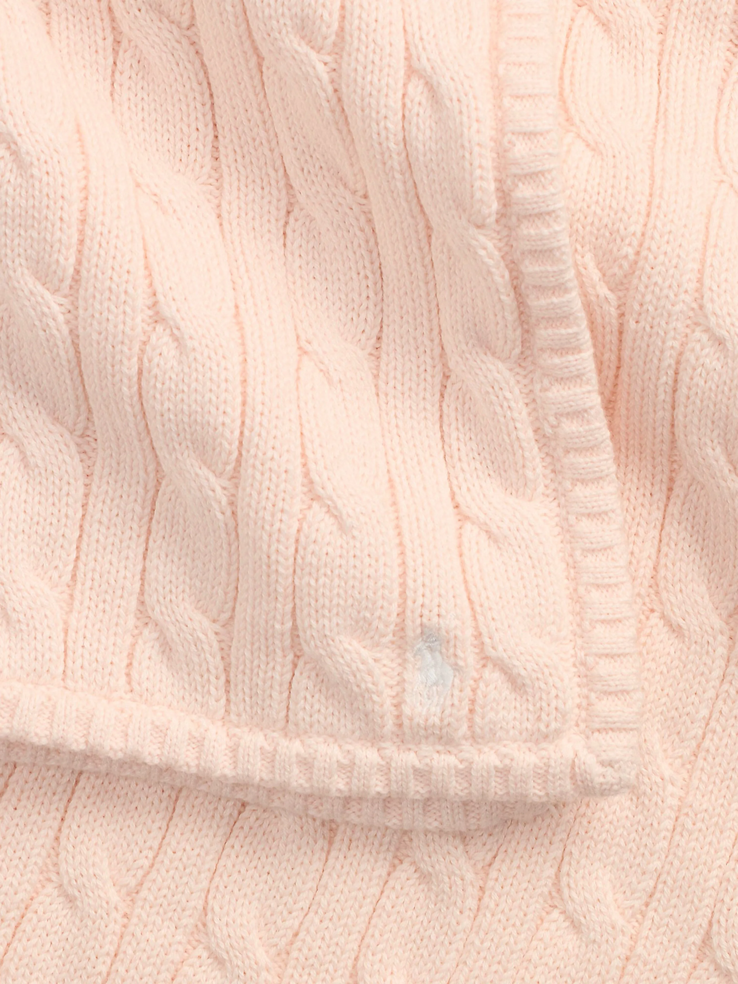 Baby Girls Cotton Cable Knit Blanket in Pink (101cm)