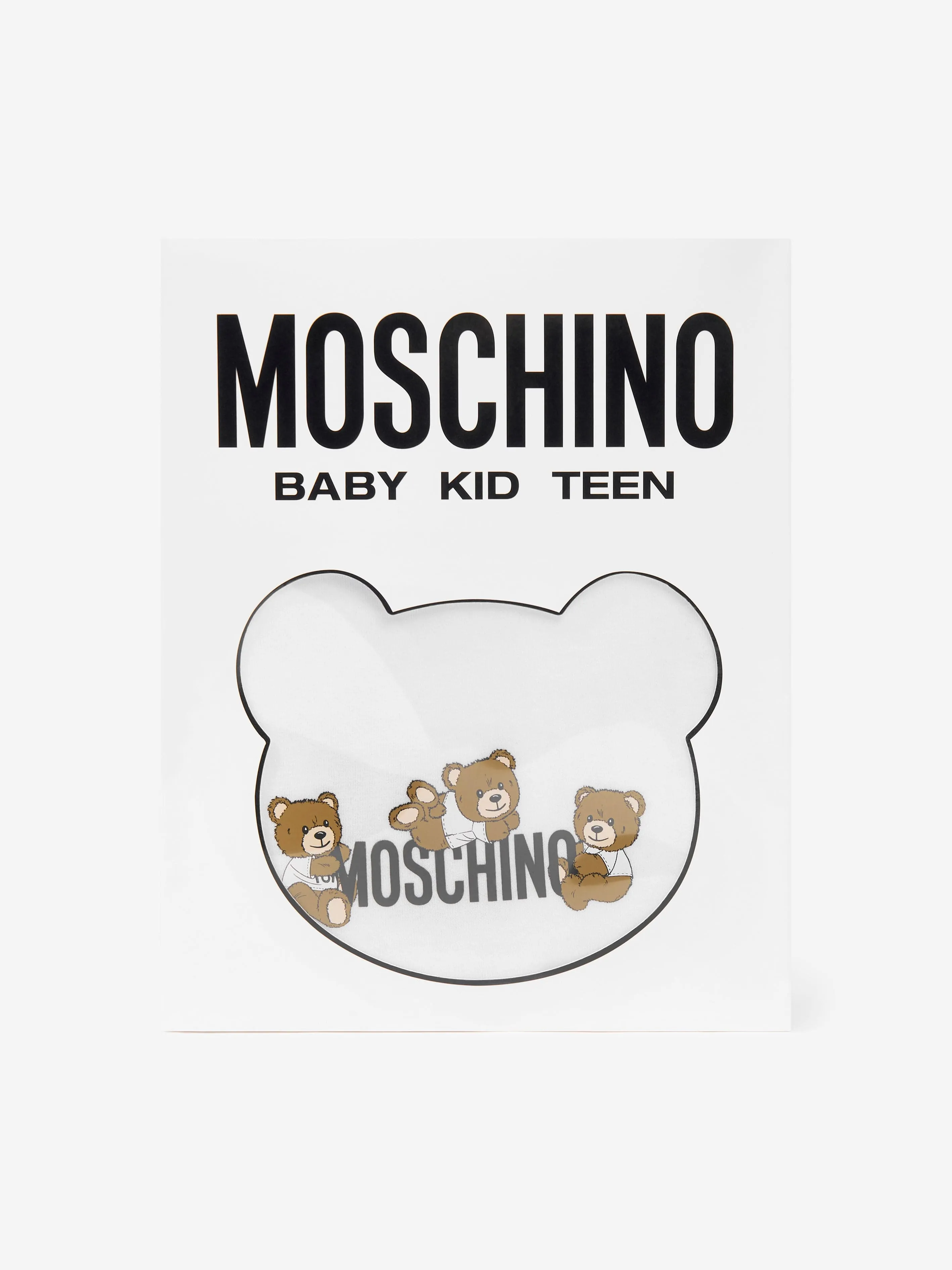 Baby Teddy Bear Logo Babygrow Set in White