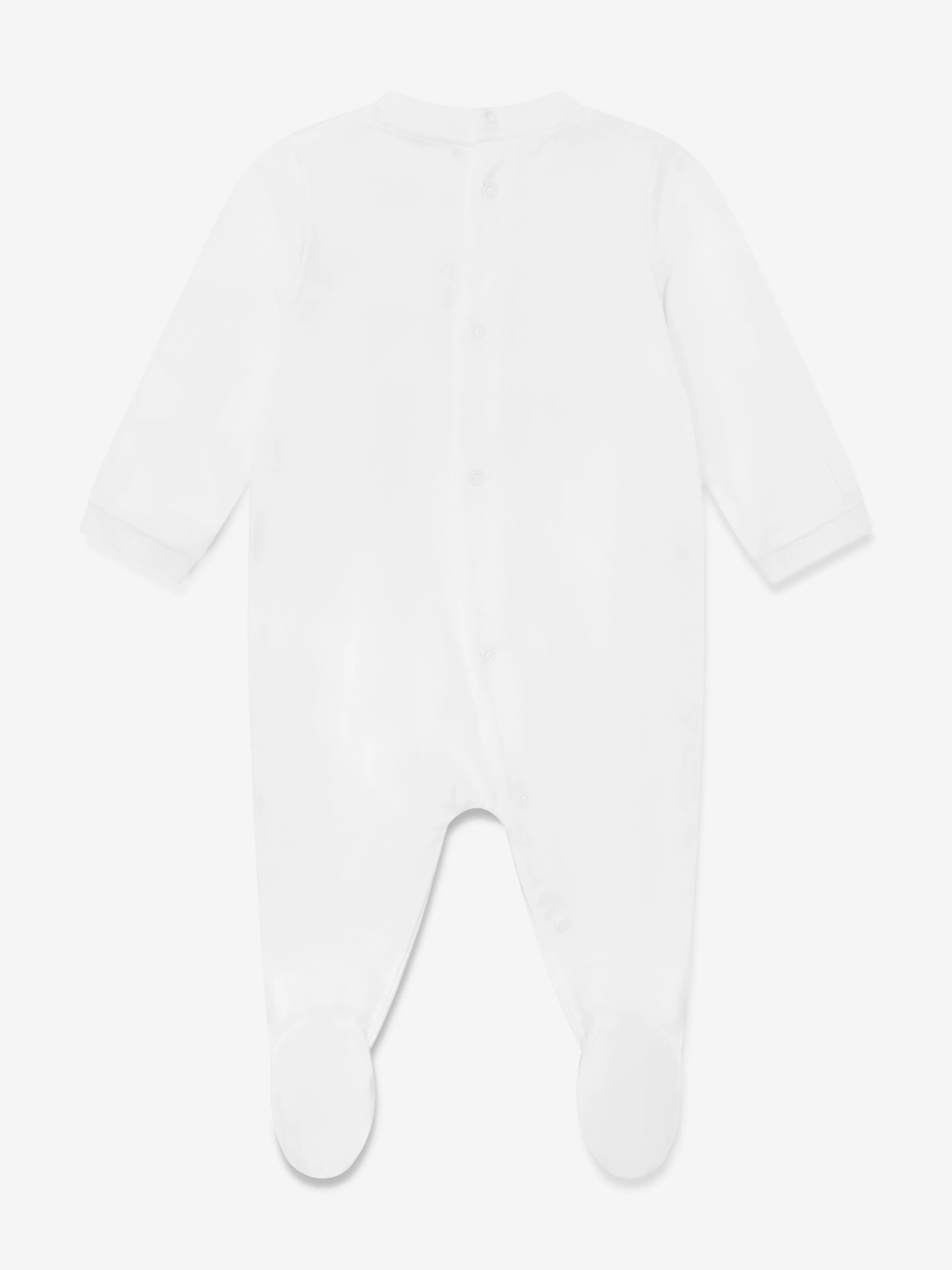 Baby Teddy Bear Logo Babygrow Set in White