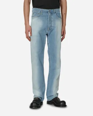 Back Cut Denim Pants Blue