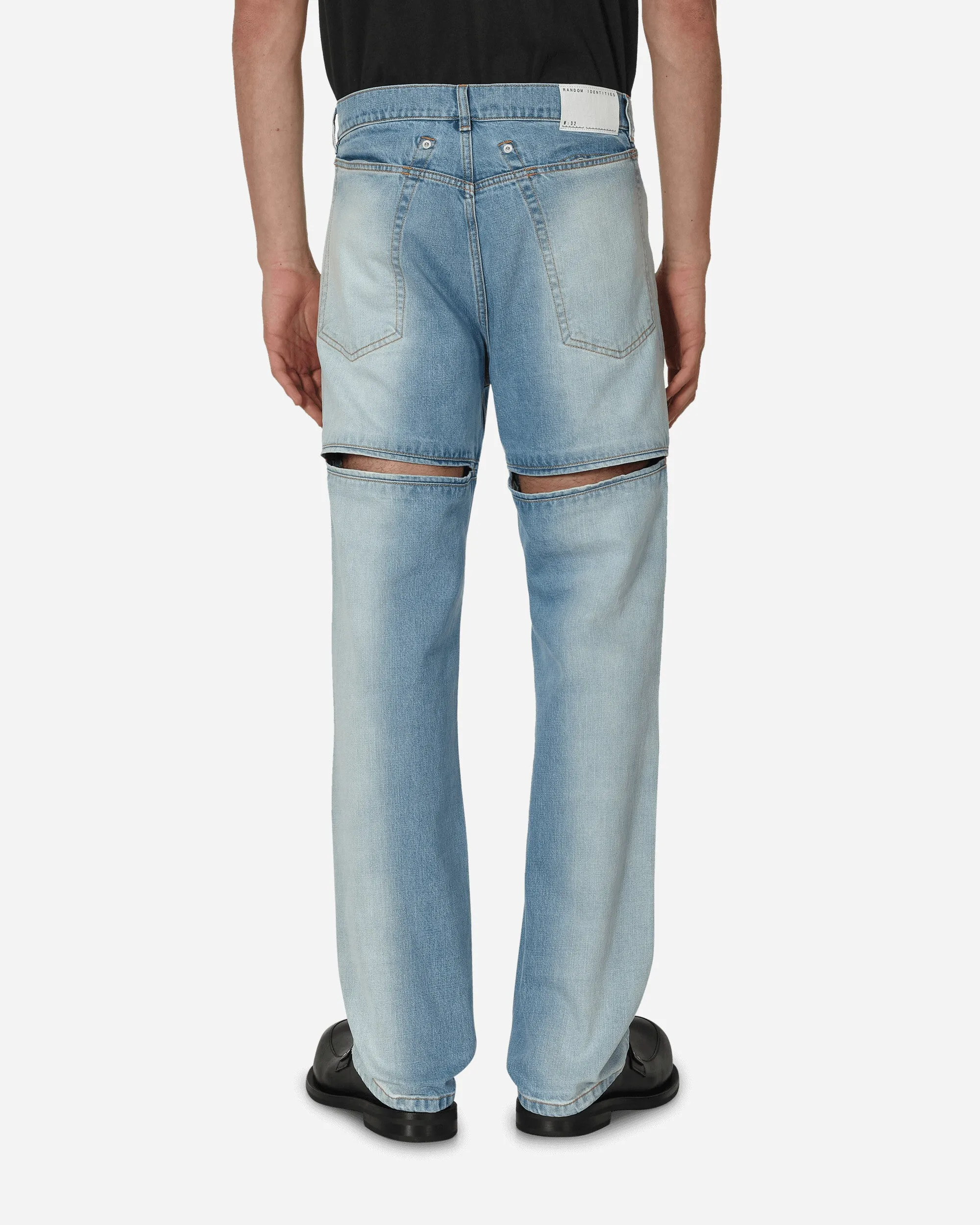 Back Cut Denim Pants Blue