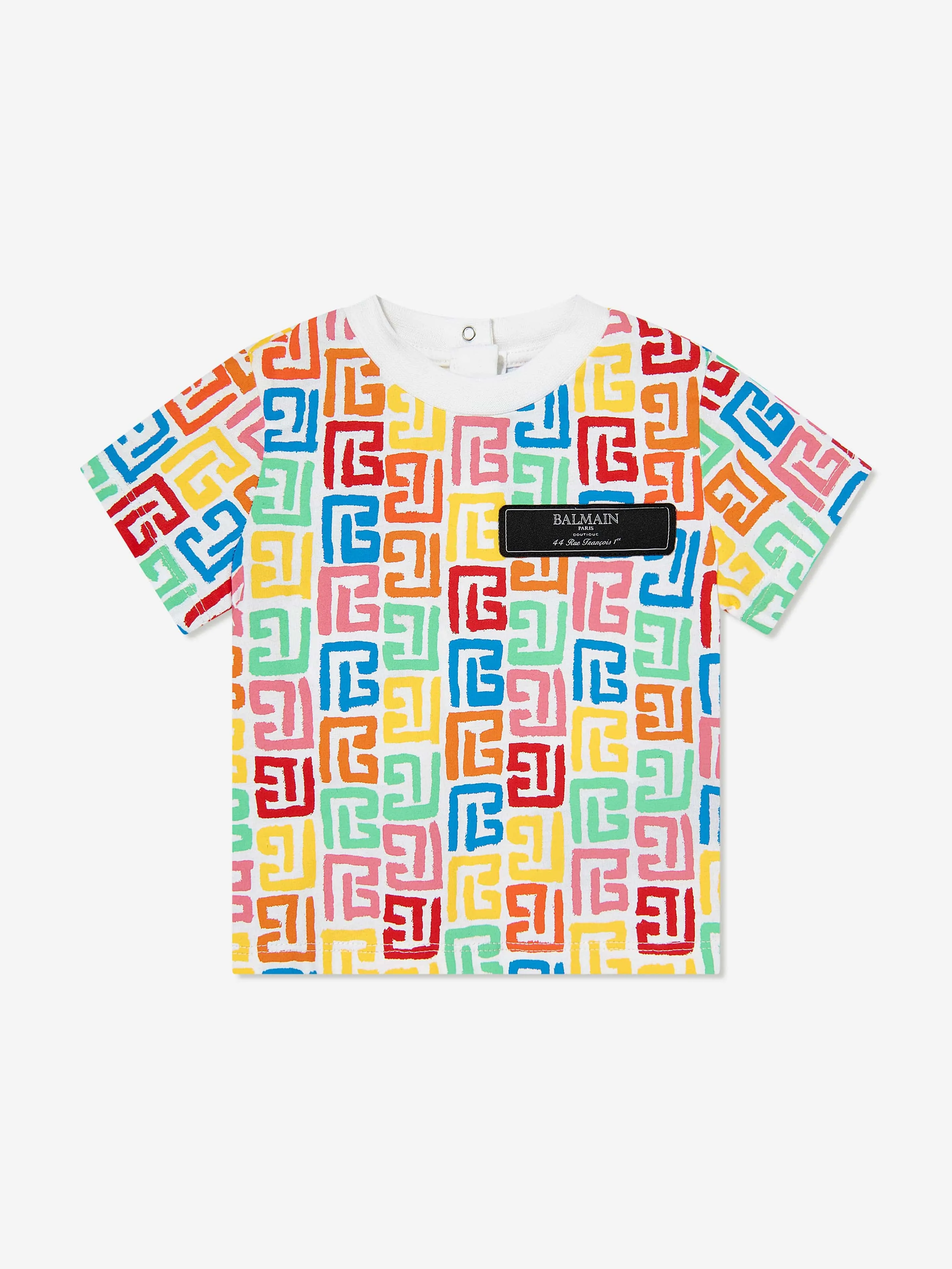 Balmain Baby Boys Monogram T-Shirt in Multicolour