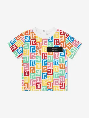 Balmain Baby Boys Monogram T-Shirt in Multicolour