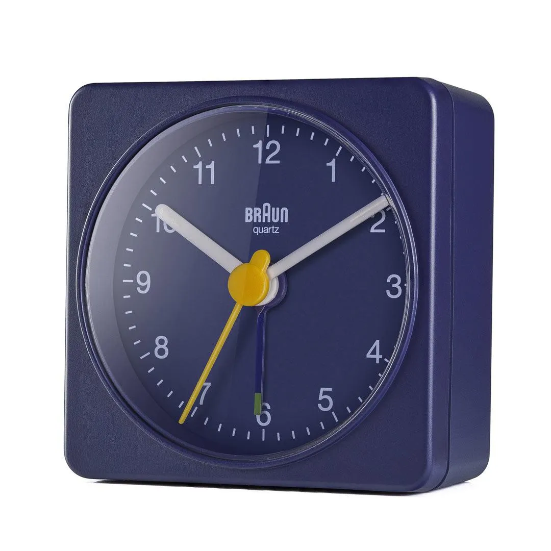 BC02 Braun classic travel analogue alarm clock - blue