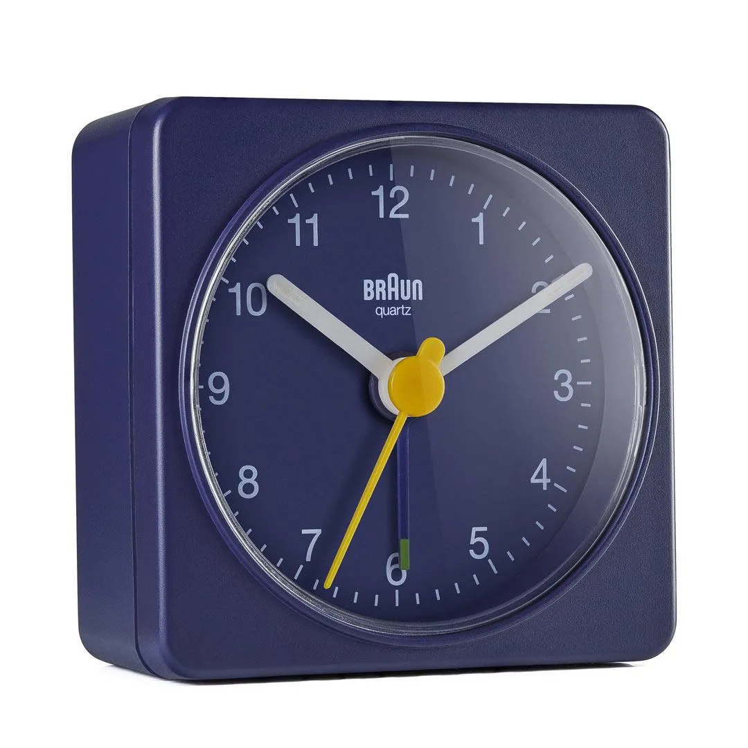 BC02 Braun classic travel analogue alarm clock - blue