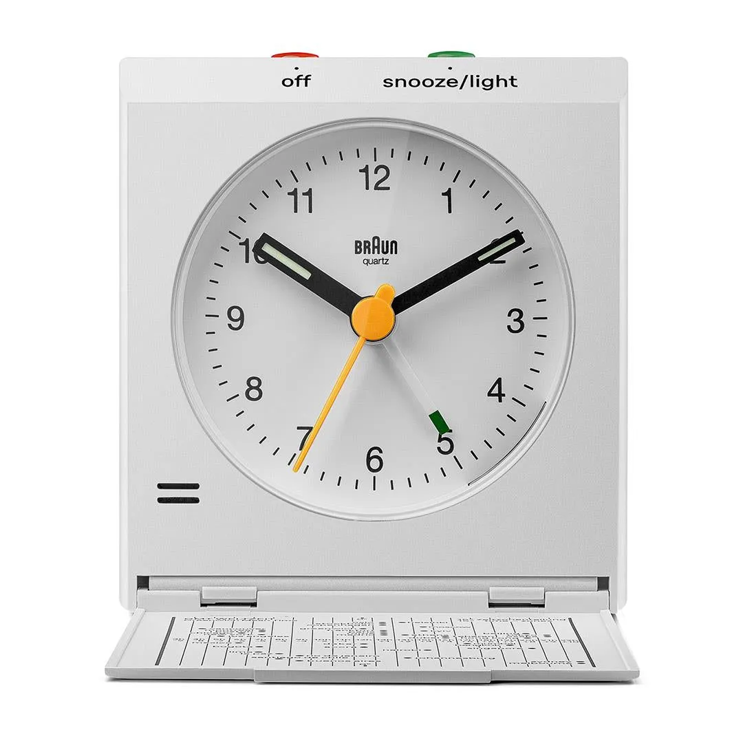 BC05 Braun travel analogue alarm clock- white