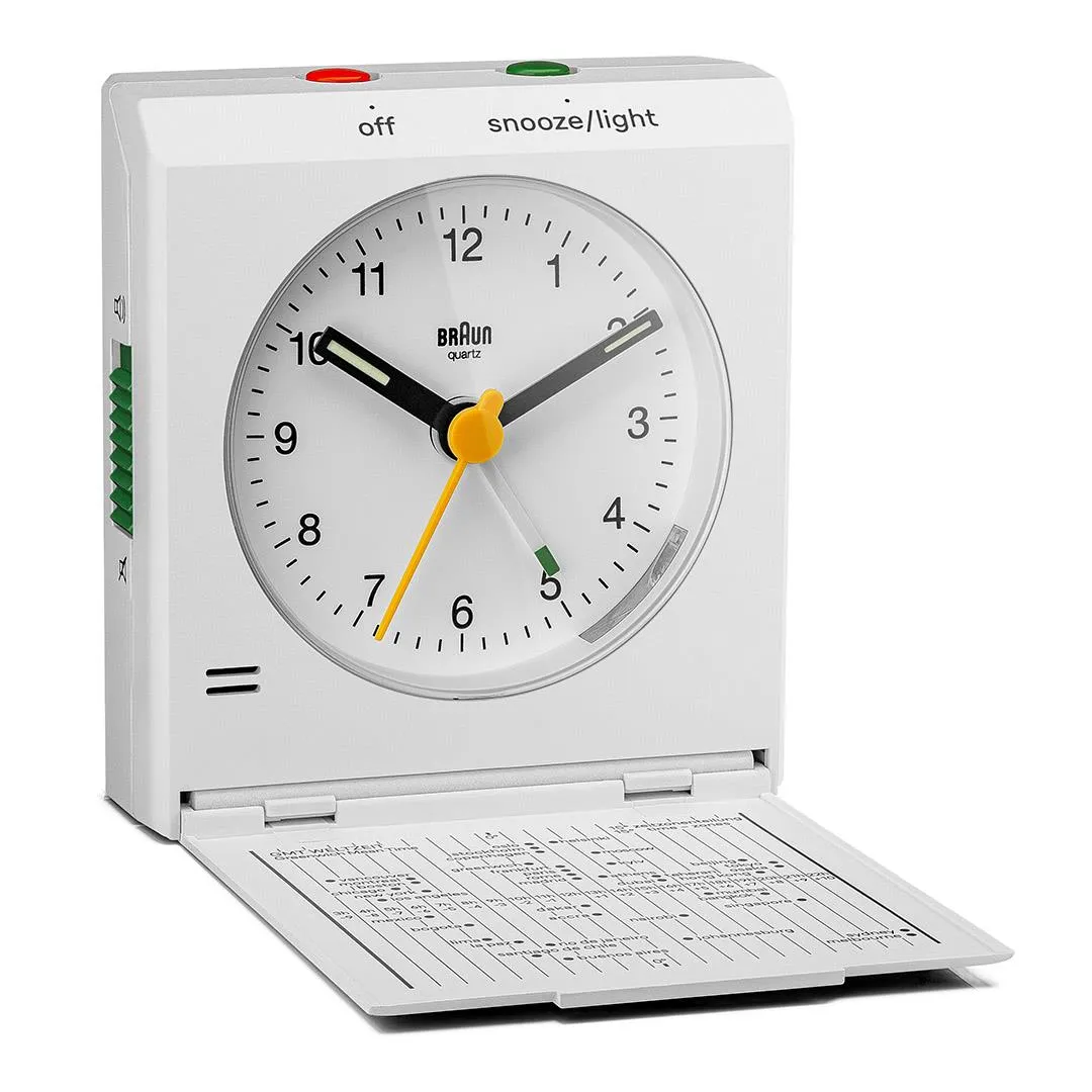BC05 Braun travel analogue alarm clock- white