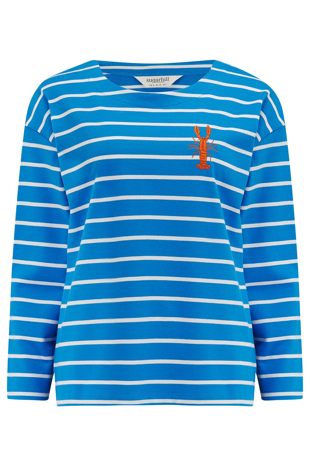 Billie Breton Top - French Blue. Lobster Stripe