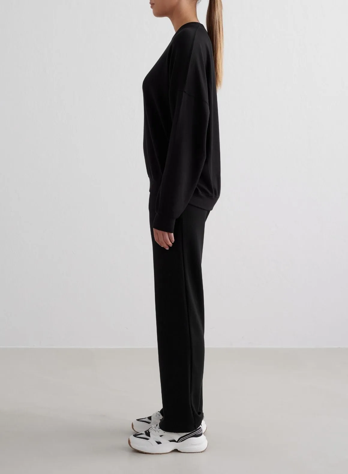 Black Comfy Modal Wide Pants