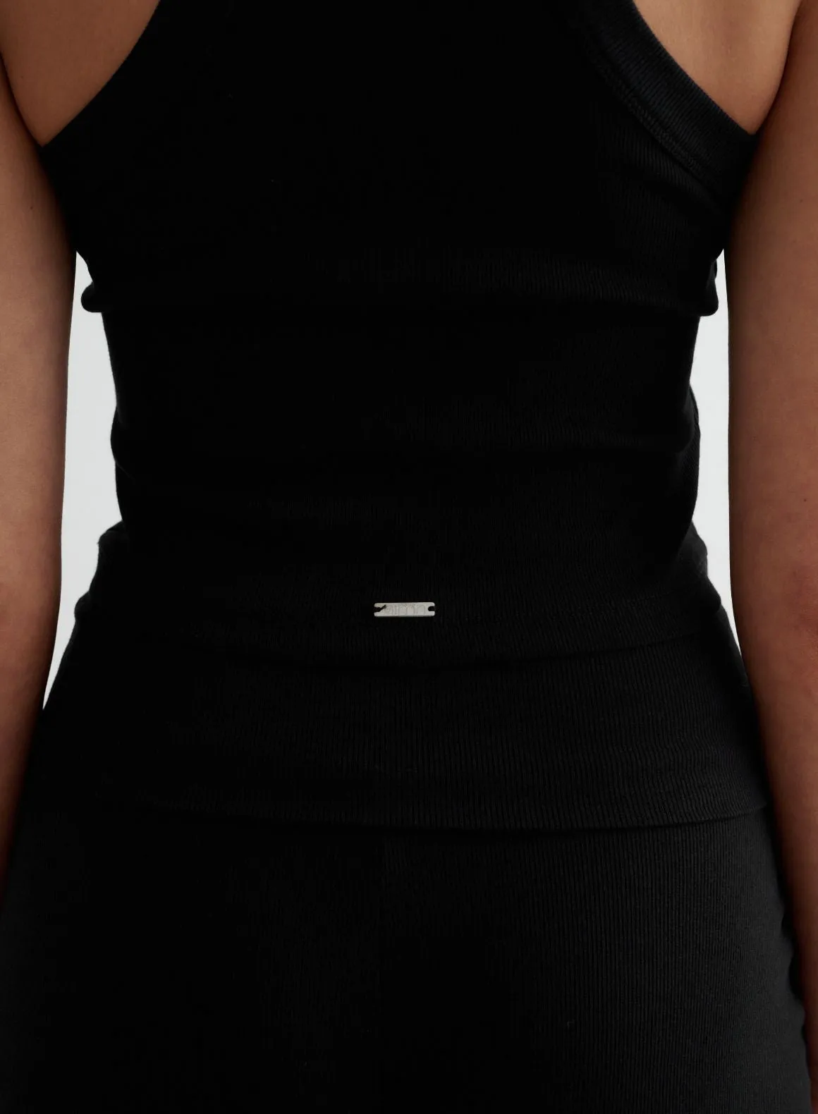 Black Ease Ribbed Tank Top
