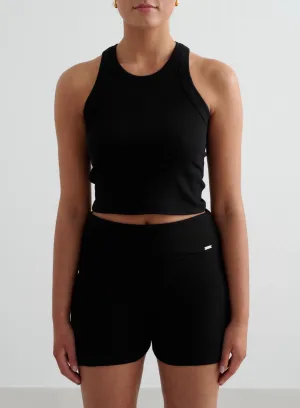 Black Ease Ribbed Tank Top