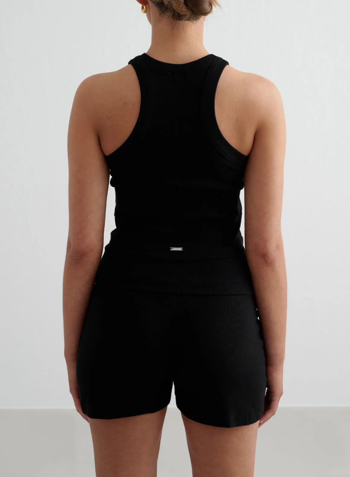 Black Ease Ribbed Tank Top