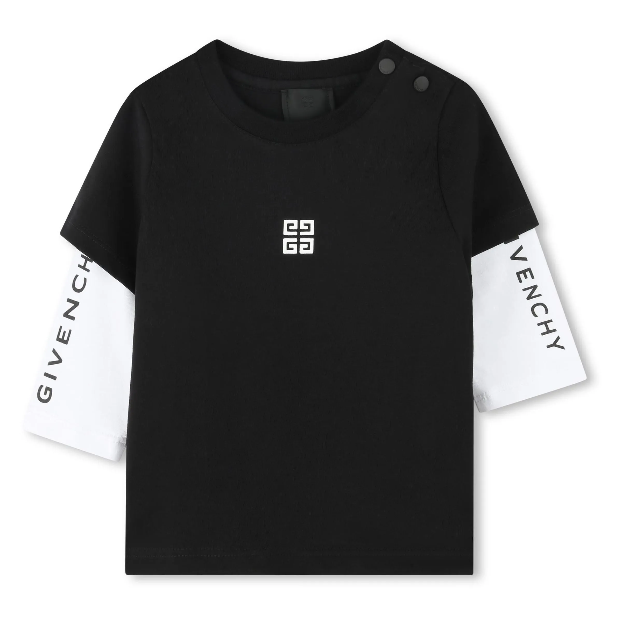 Black Layered Long Sleeve Logo T-Shirt