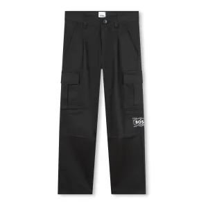 Black Logo Cargo Pants