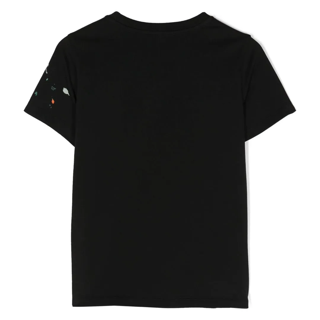 Black Paint Cotton T-Shirt