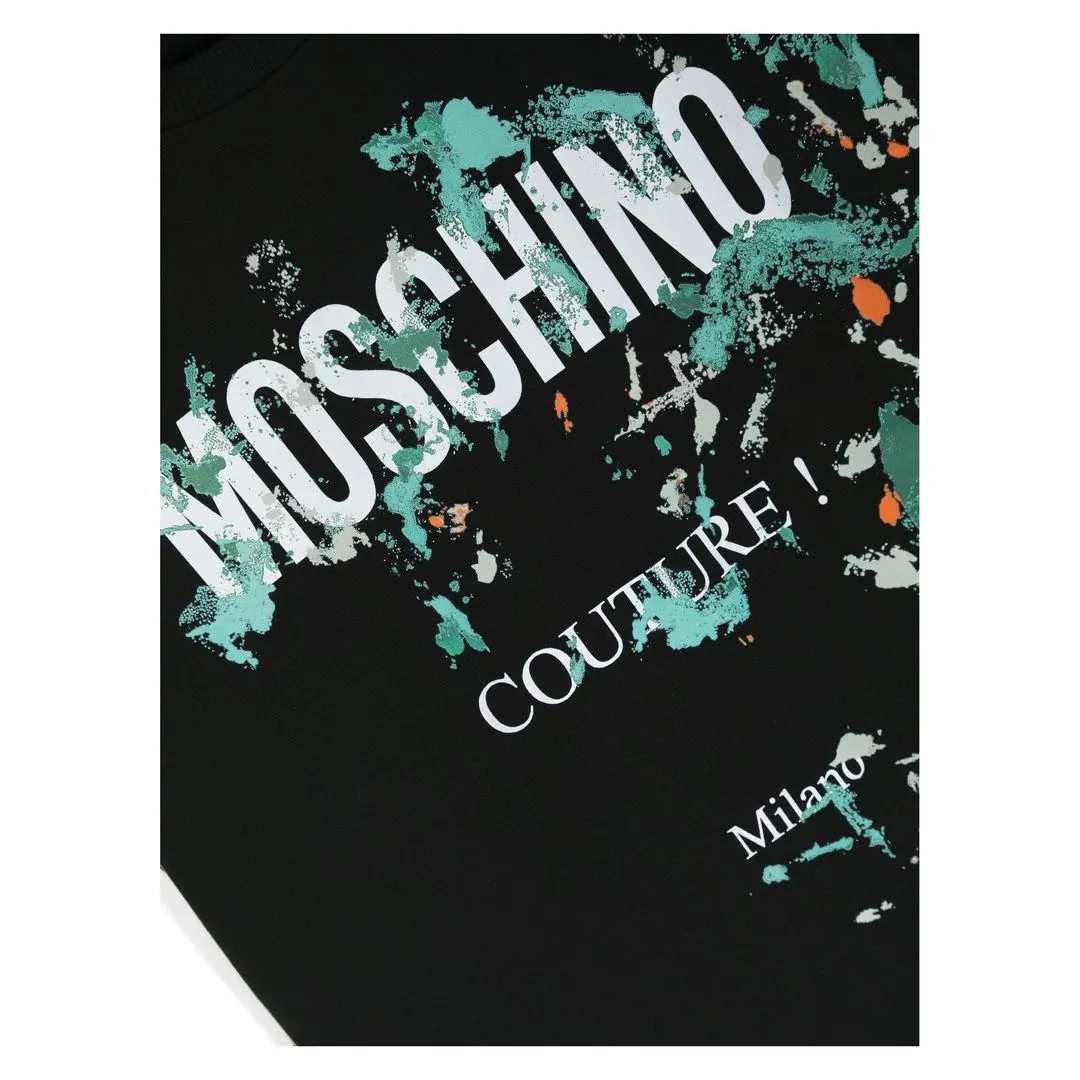 Black Paint Cotton T-Shirt