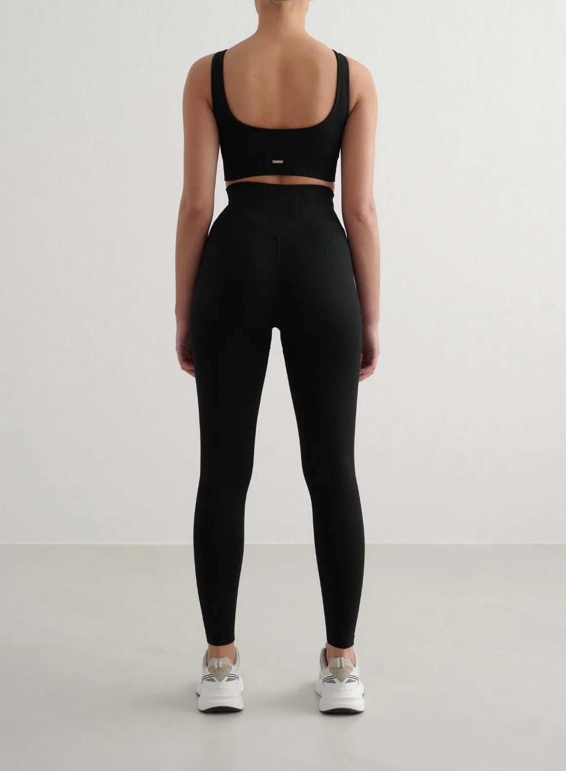 Black Ribbed Seamless Bra