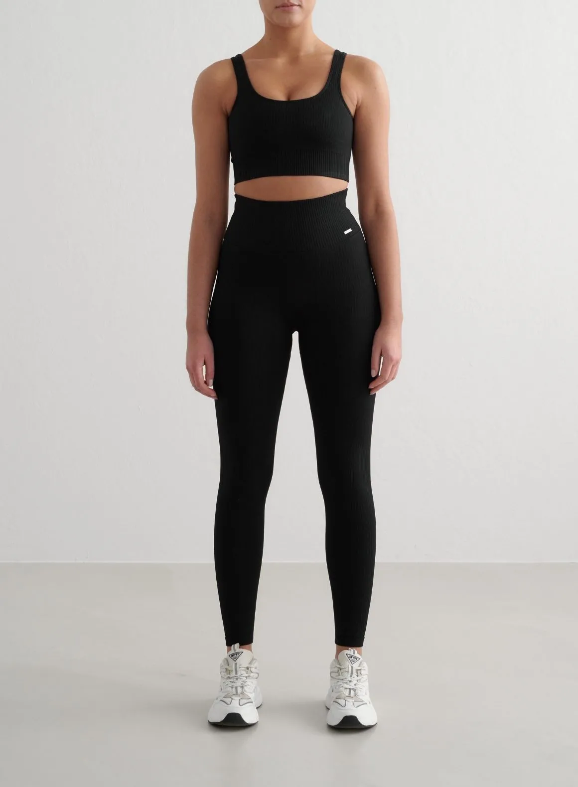 Black Ribbed Seamless Bra