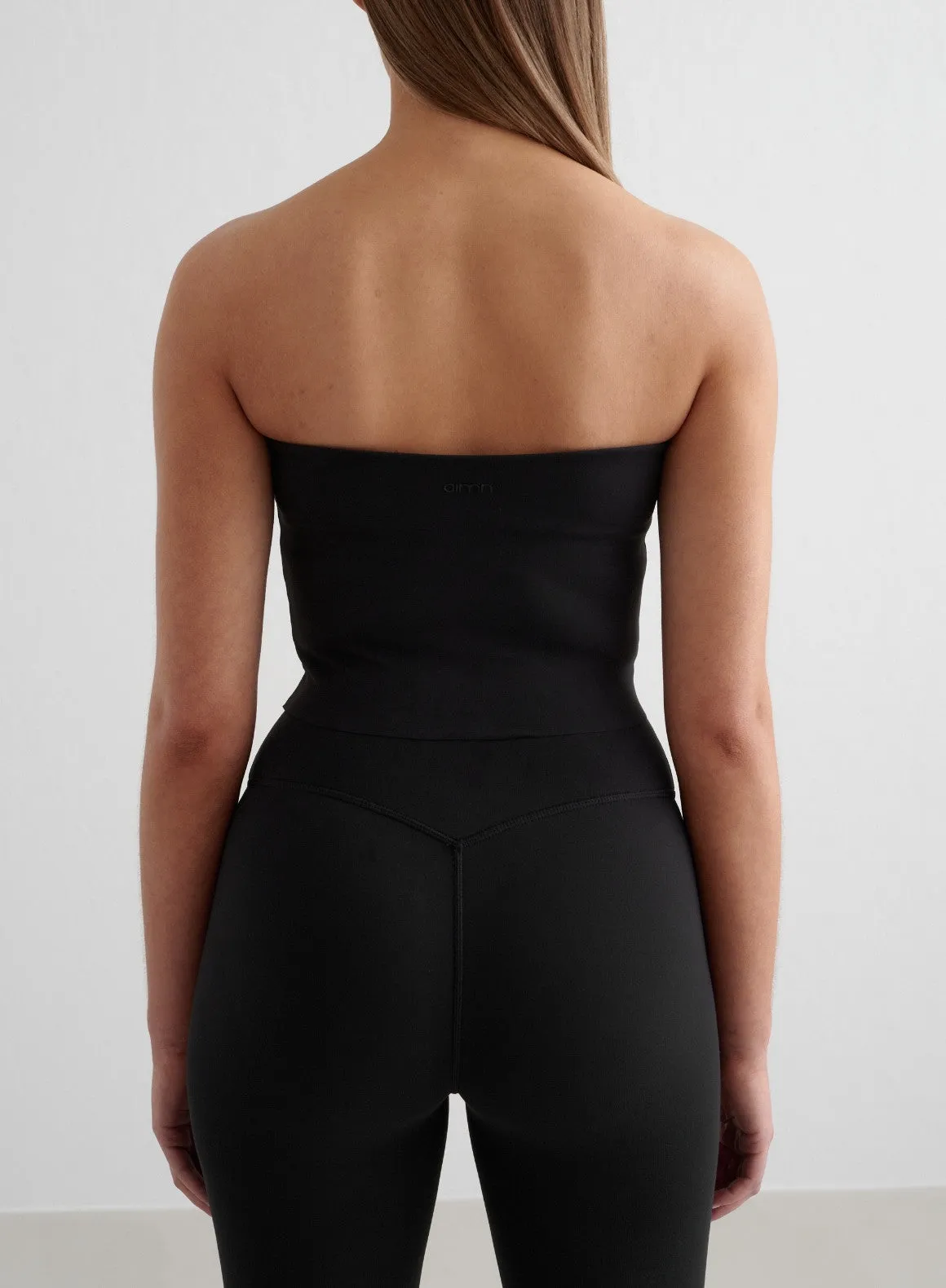 Black Sense Capri Tights & Tube Bralette Set