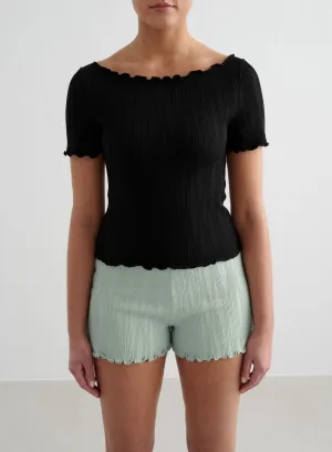 Black Tulip Short Sleeve Top
