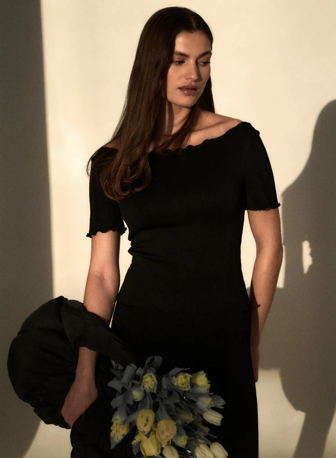 Black Tulip Short Sleeve Top