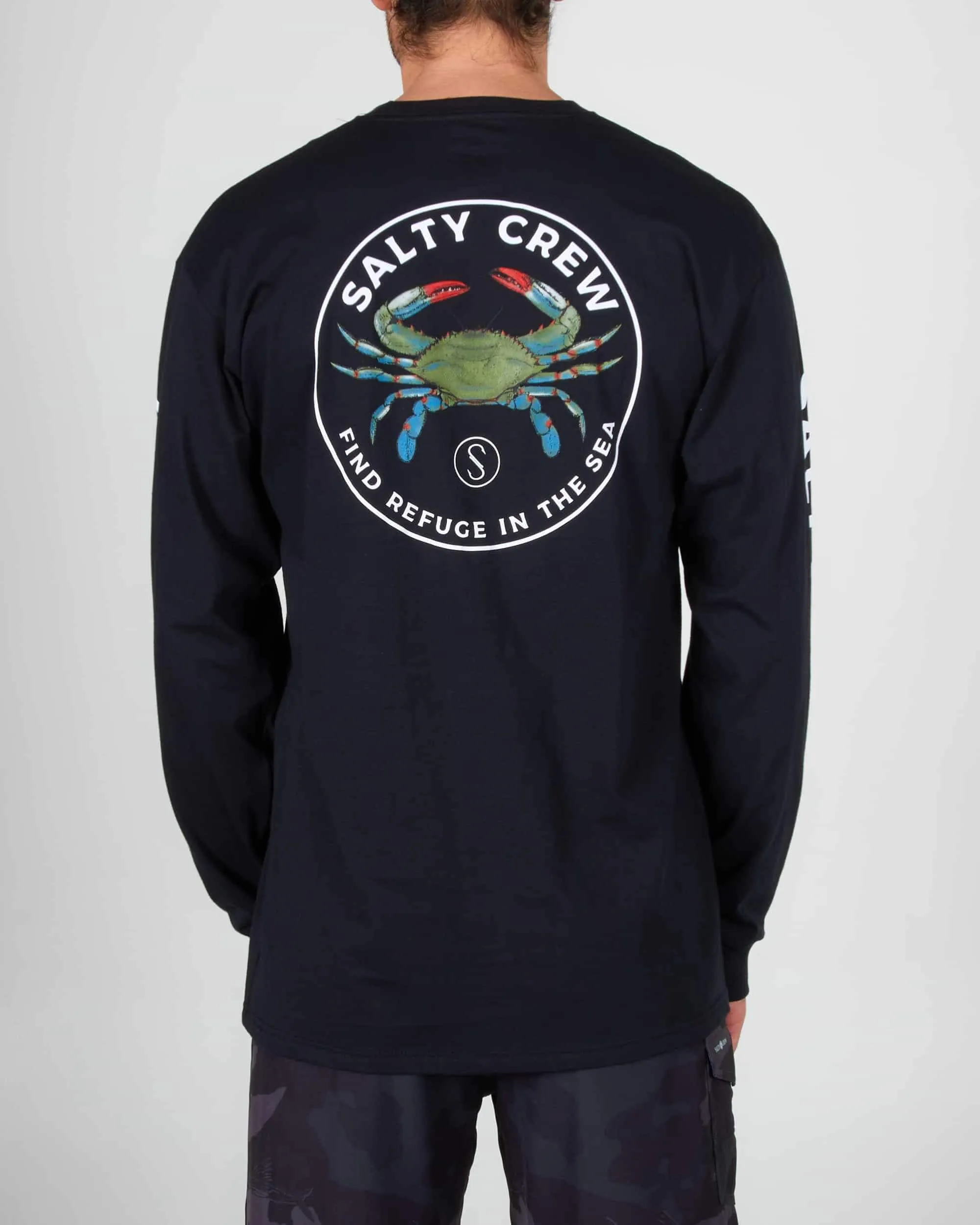 Blue Crabber Premium L/S Tee - Black