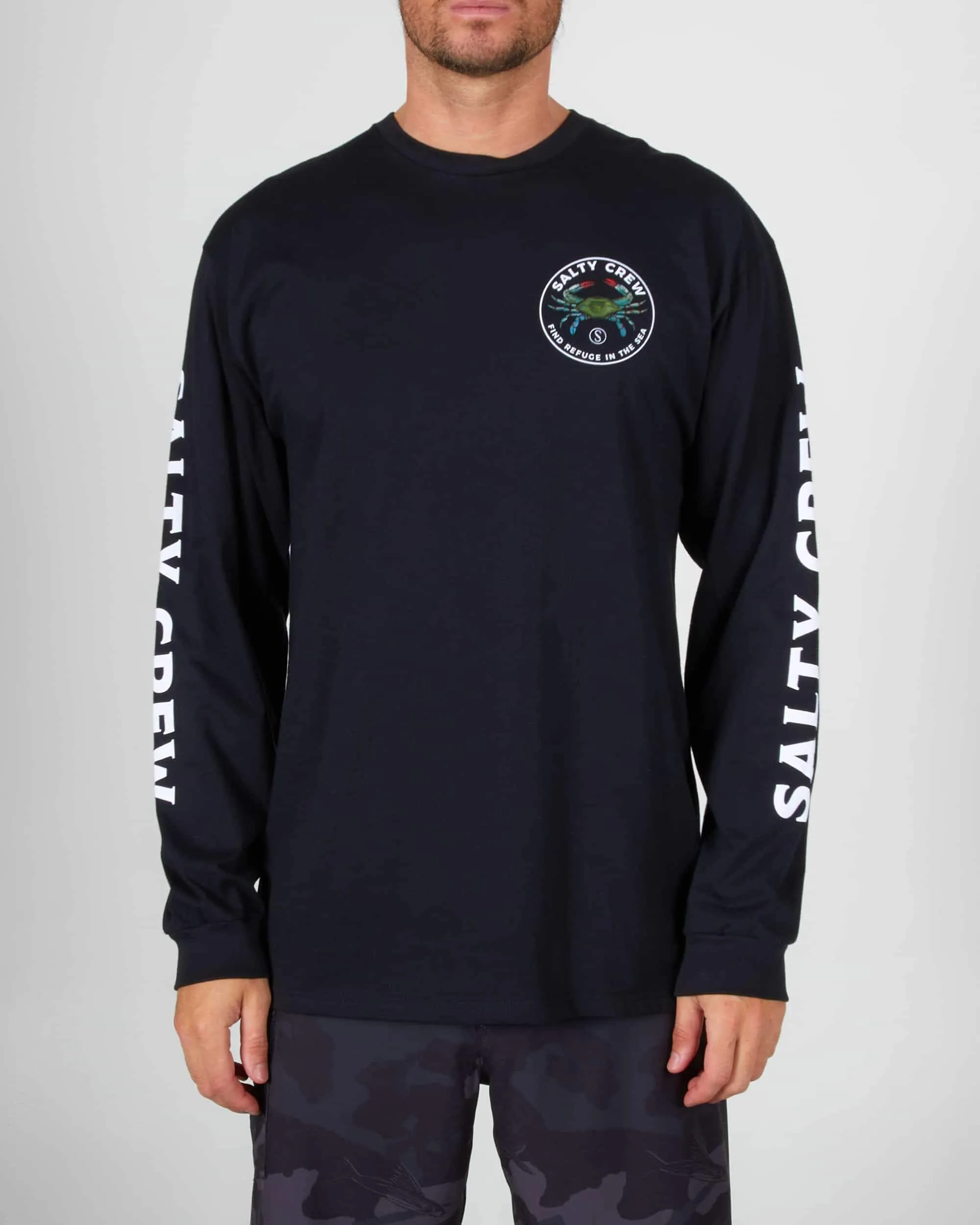 Blue Crabber Premium L/S Tee - Black