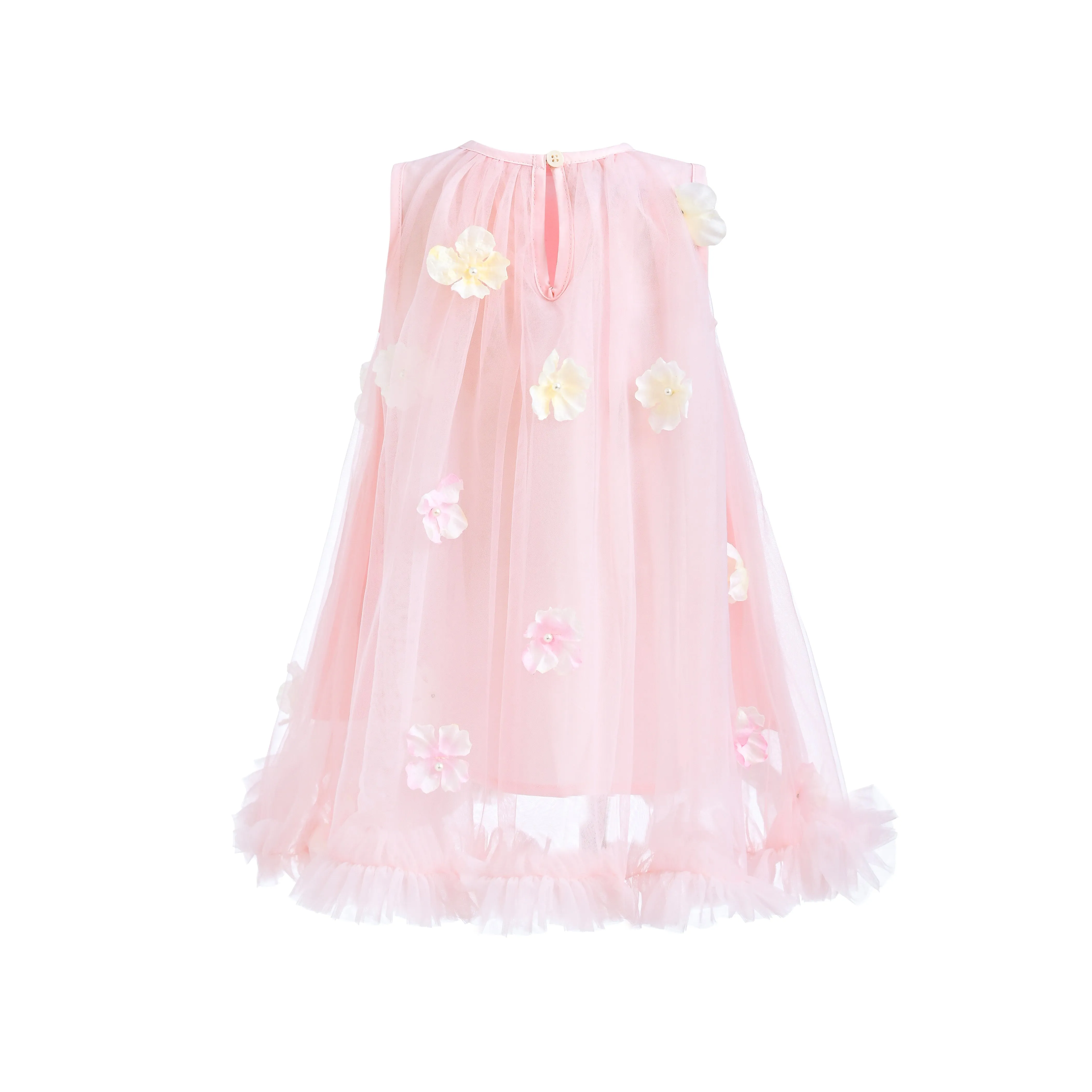 Blush Tulle Layered Floral Dress
