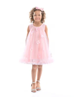 Blush Tulle Layered Floral Dress