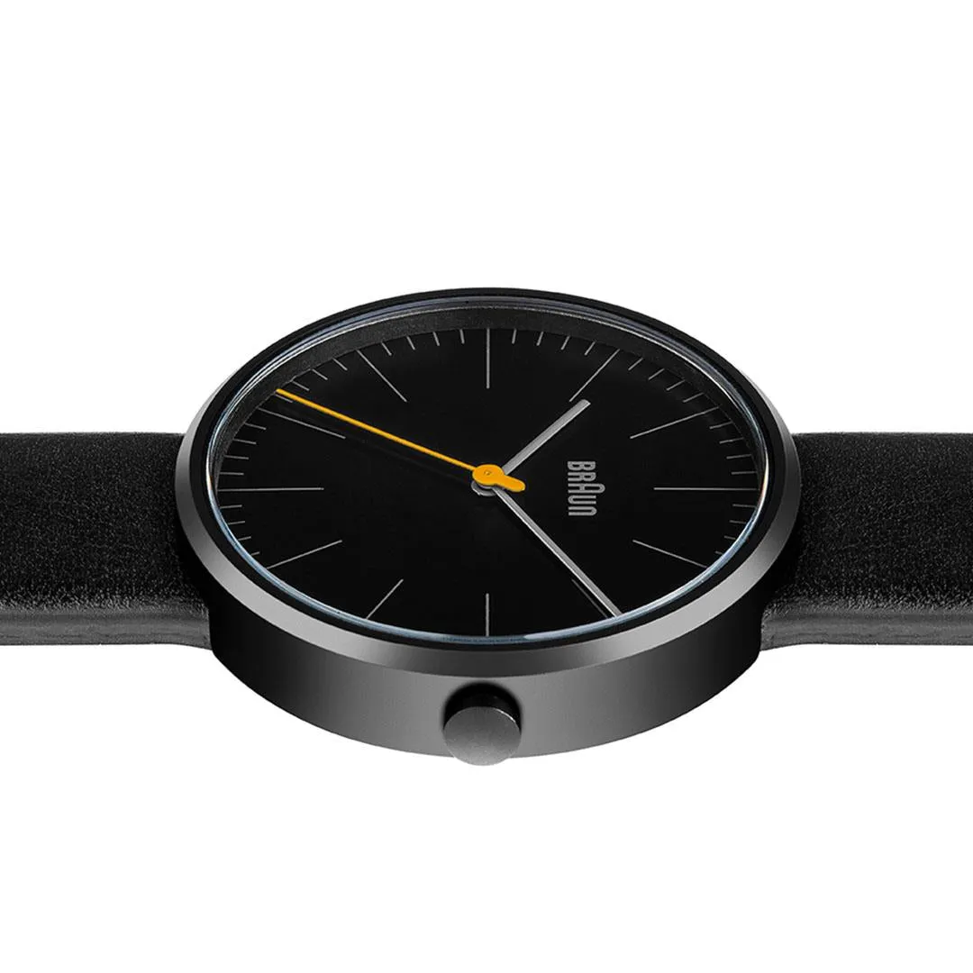 BN0172 Braun gents classic watch - black dial and black leather strap