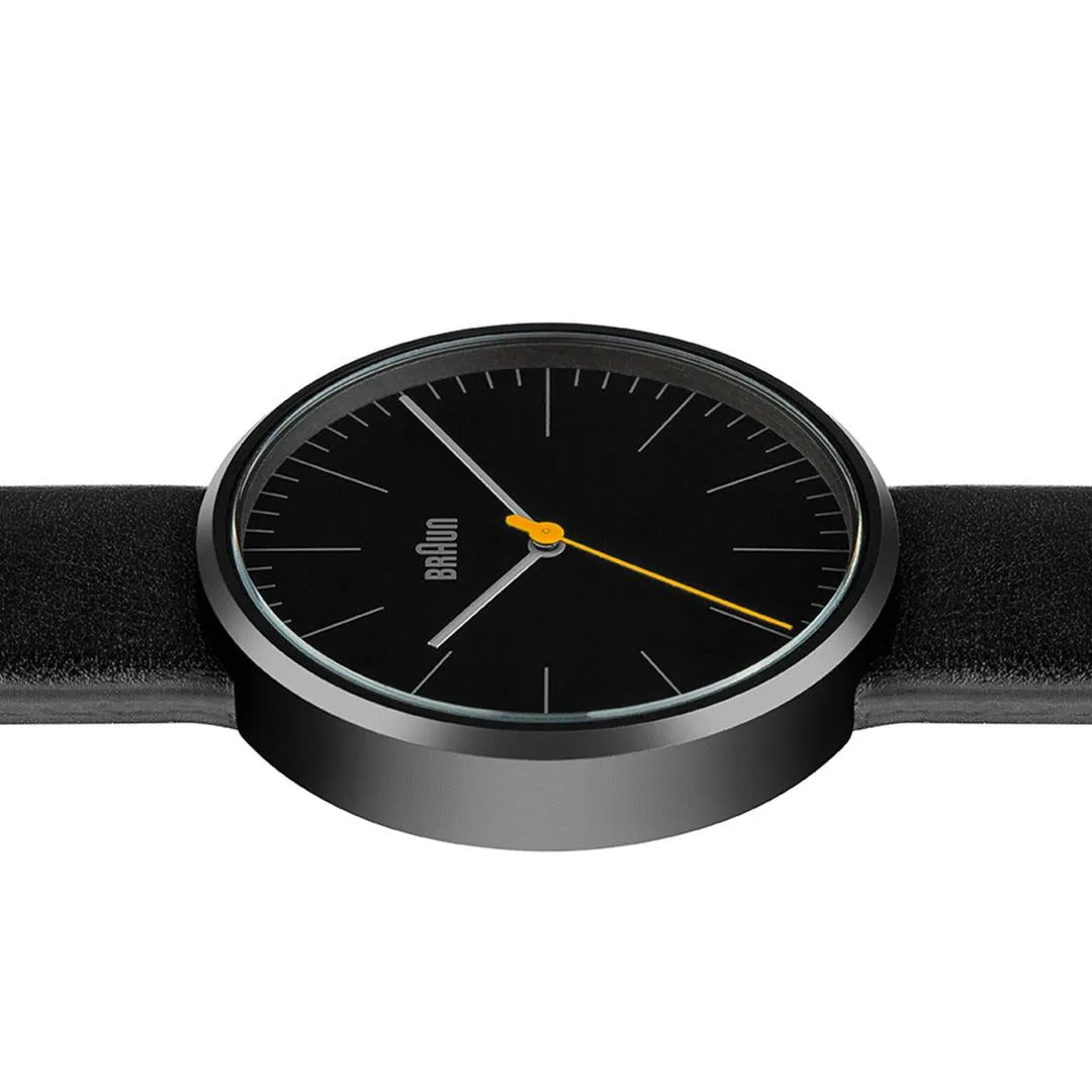 BN0172 Braun gents classic watch - black dial and black leather strap