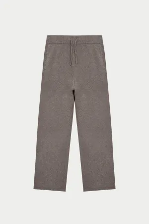 BOUCLE KNIT PANTS - BROWN