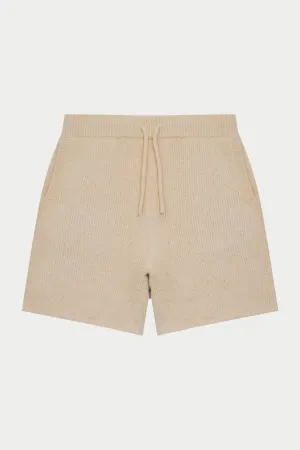 BOUCLE KNIT SHORTS - STONE