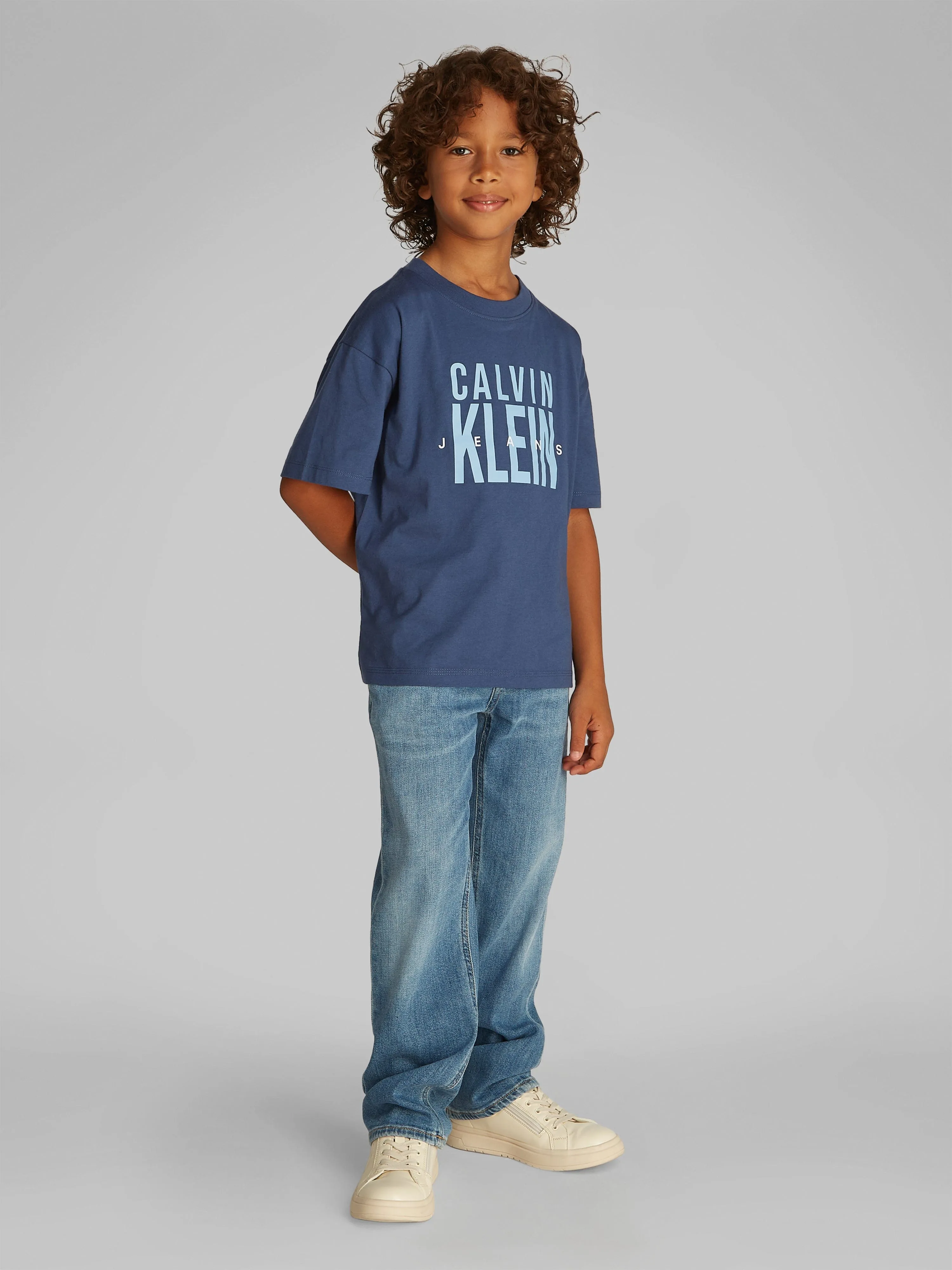 Boys Bold CKJ Graphic T-Shirt in Blue