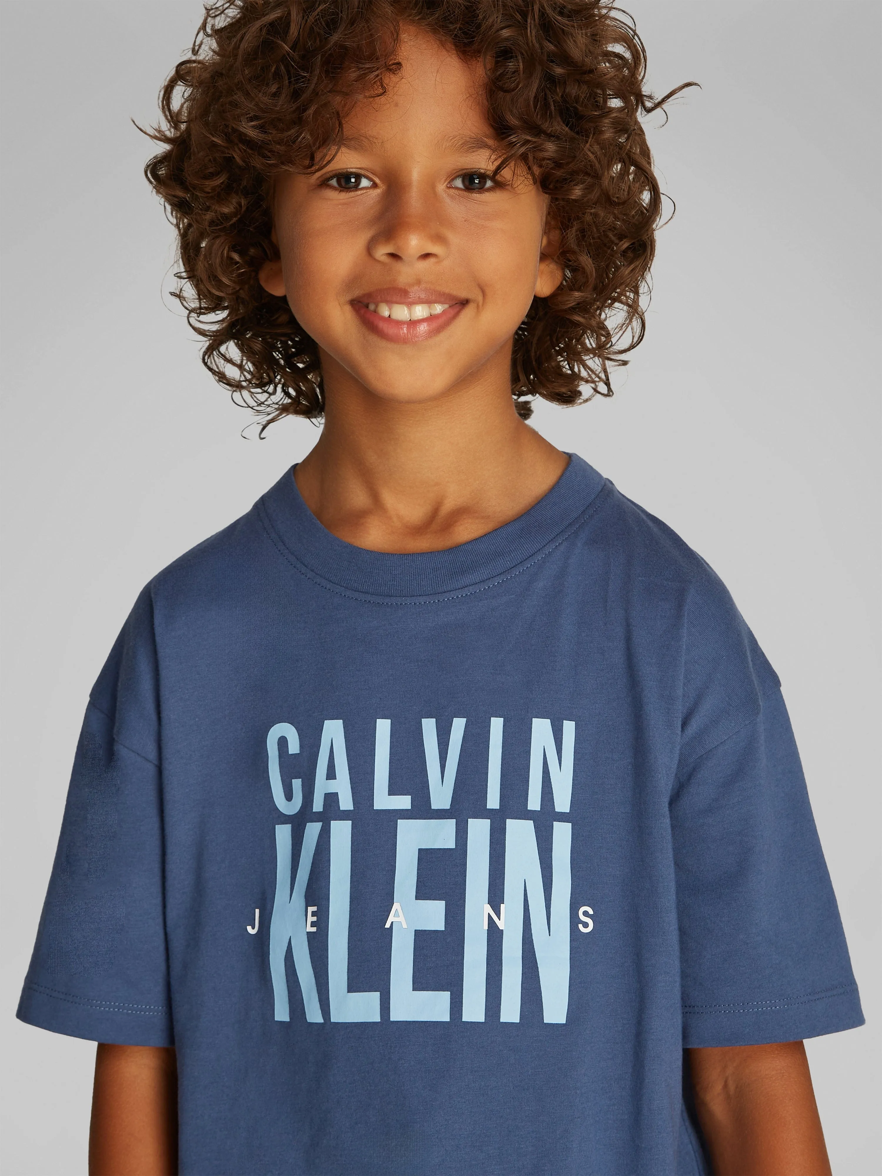 Boys Bold CKJ Graphic T-Shirt in Blue
