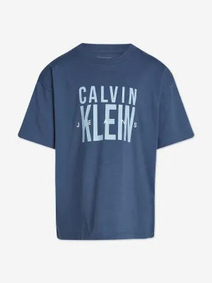 Boys Bold CKJ Graphic T-Shirt in Blue