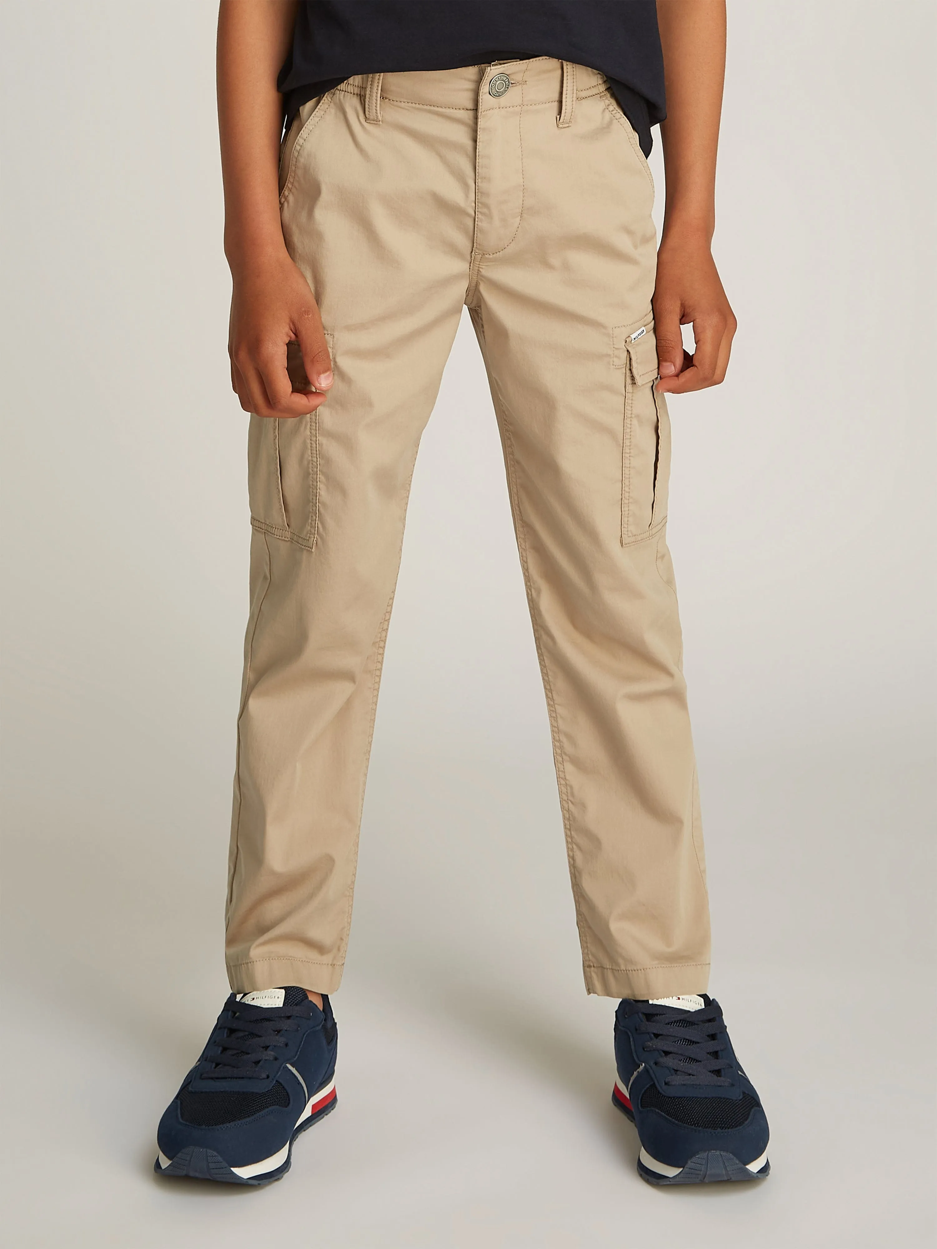 Boys Cargo Trousers in Beige