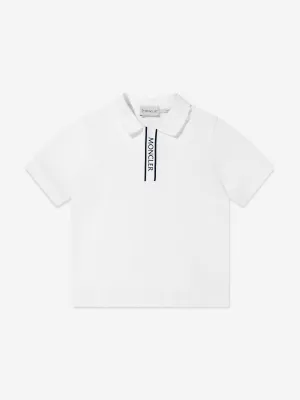 Boys Logo Polo Shirt in Ivory