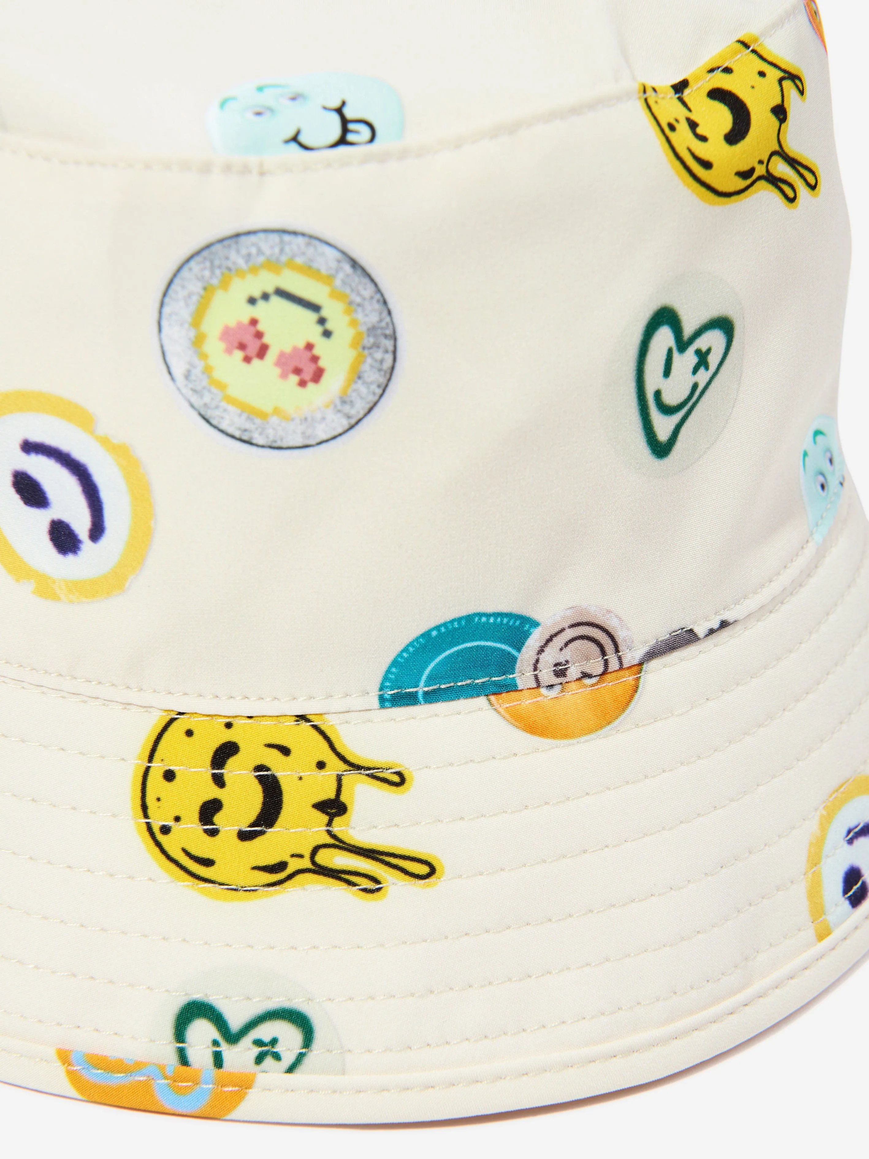 Boys Niks Sand Smile Bucket Hat in Ivory (UPF50 )